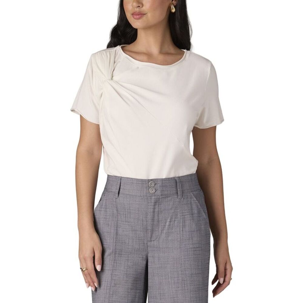 Wit & Wisdom Womens  Twist Front Knit Top, White